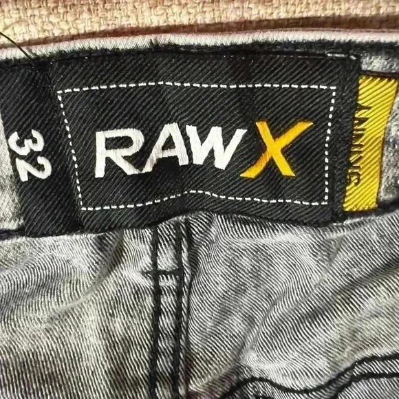 Raw X Mens Jeans Size 32x31 Skinny Fit Distressed Grunge Hip Hop B0061 - Picture 5 of 12